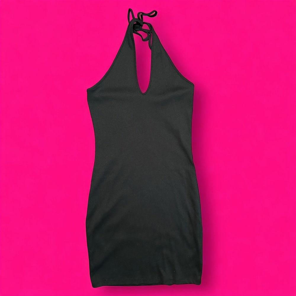 Black Halter Bodycon Mini Dress – Size M (NWT)